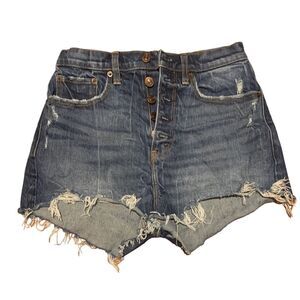 Abercrombie & Fitch‎ Curve Love High Rise Mom Shorts Size 26 Button Fly Cut Offs
